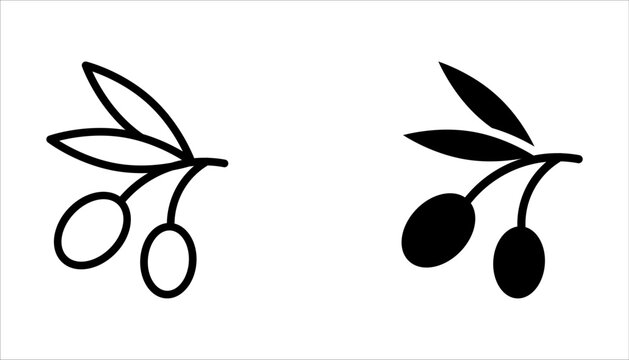 olive oil icon set,  vector design template on white background