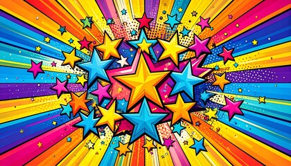 Fototapeta premium Colorful Starburst Explosion Background Design (1)