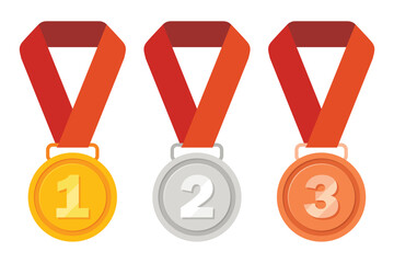 Award Medal With Red Ribbon