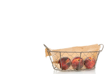 Obraz premium Sweet peaches, close-up, isolated on white background.