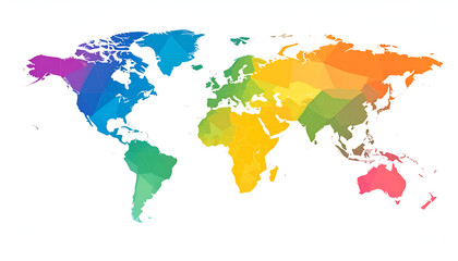 Colorful World Map with Polygonal Design.