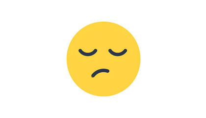 Fototapeta premium Sad emoticon with yellow, and simple design.