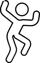 A stick figure dancing with arms raised in a celebratory joyful happy motion