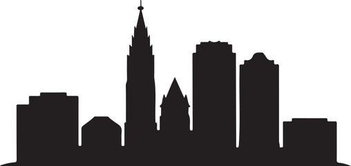 Obraz premium Syracuse Skyline Silhouette | Black Vector Cityscape on White Background