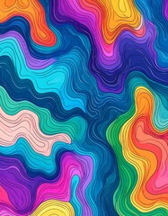 Obraz premium Colorful Swirling Lines Abstract Art Background