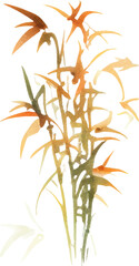 Fototapeta premium Vector watercolor painted bamboo. Hand drawn flower design elements isolated on white background.