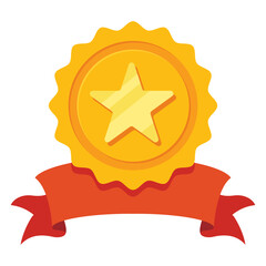 Award Medal With Red Ribbon