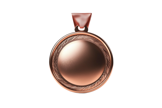 Achievement bronze medal isolated on transparent background
