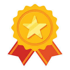 Award Medal With Red Ribbon