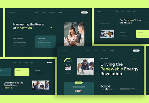 Green Modern Renewable Energy Pitch Deck Presentation