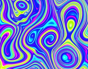 Obraz premium Colorful Swirls Abstract Digital Art