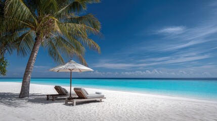 Relaxing beachside retreat tropical paradise serene white sands tranquil ocean view warm sunshine inviting atmosphere for ultimate relaxation