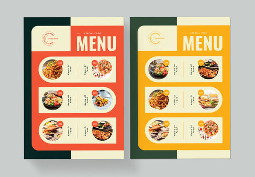 Clean Food Menu Template