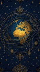 Fototapeta premium Elegant celestial globe illustration