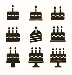 set of icons of cake