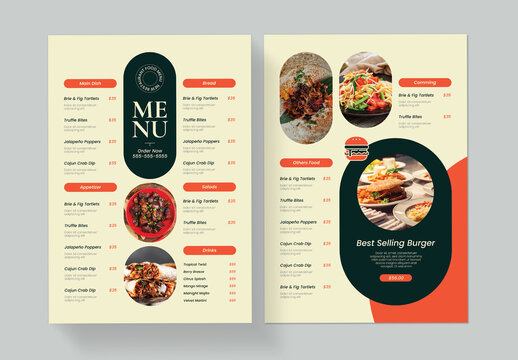 Restaurant Food Menu Layout