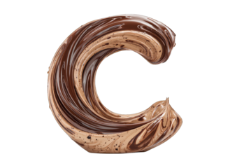 Chocolate letter "C" swirls