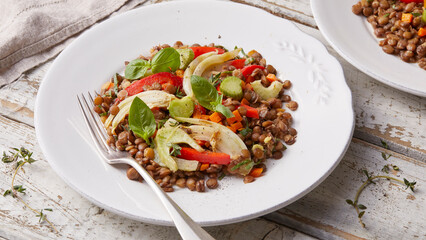 Lentil vegetable salad