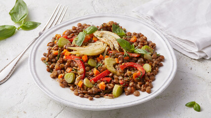 Lentil vegetable salad