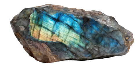 Raw, iridescent, gemstone slab