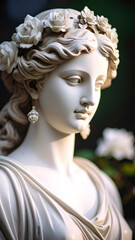 Grecian Bust with Garden Setting.