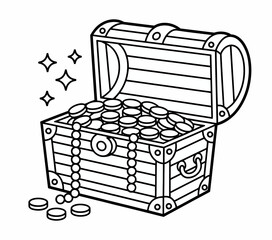 treasure chest with coins