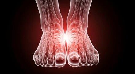 Foot Pain: Anatomy Visualization with Red Highlight