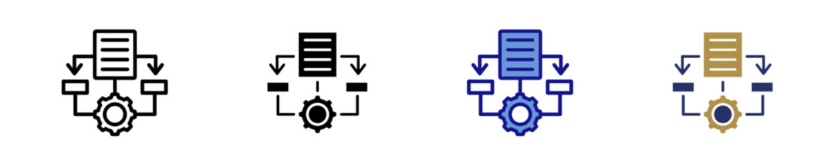 Workflow Engine  Icon Set Multiple Style Collection