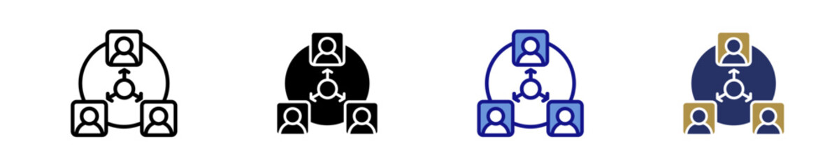 Team Coordination  Icon Set Multiple Style Collection