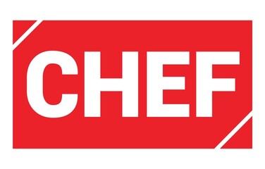 CHEF text written on red stamp sign.
