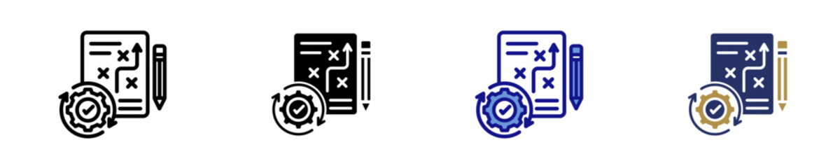 Strategy Execution  Icon Set Multiple Style Collection