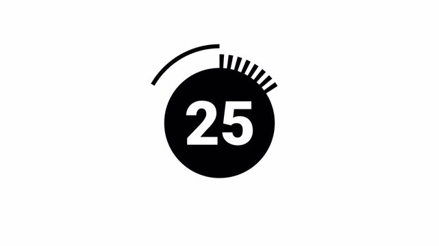 Simple 30 second countdown timer on white background 4K Video