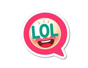 LOL Emoji Sticker with Funny Face.