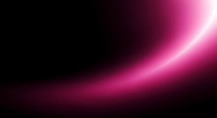 Abstract glowing pink light curve on a black background, representing energy and dynamism