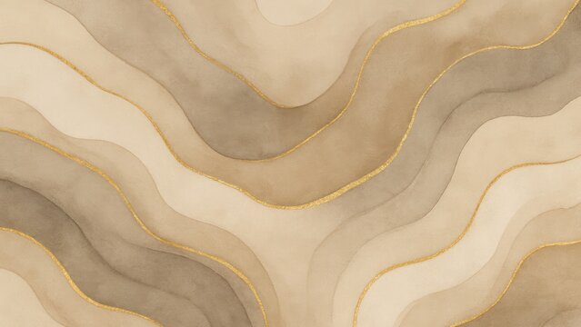 Elegant abstract wavy gold design.
