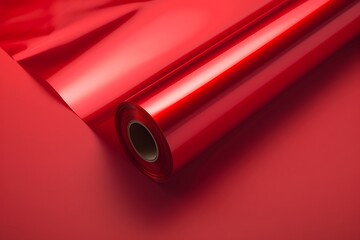 a glossy red gift wrapping paper