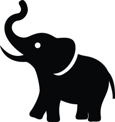 Elephant Raised Trunk Vector