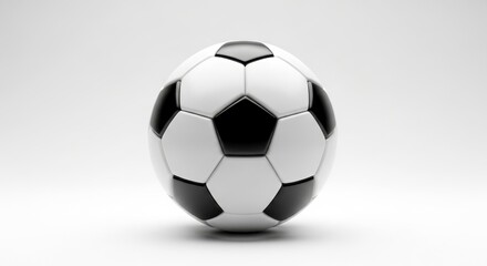Fototapeta premium Classic Black and White Soccer Ball on White