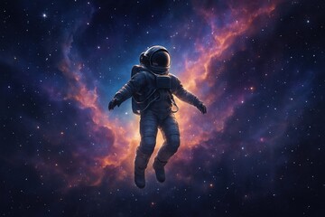Fototapeta premium Astronaut floating in cosmic space.