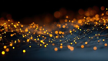 Abstract network of glowing points and lines