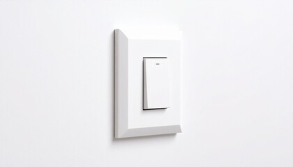 Minimal switch — white light switch mounted on clean white wall, simple and functional