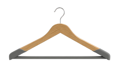 Wooden and gray coat hanger