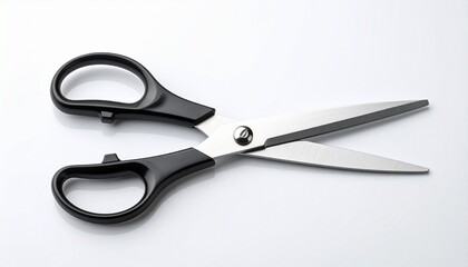 Sharp precision &mdash; black-handled scissors with silver blades on white