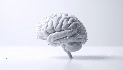 Neural network glow — stylized blue brain with digital connectivity nodes