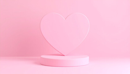 Pink Heart on Pedestal.