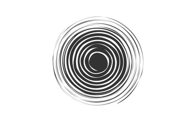 Abstract Spiral Circle Logo Design with Concentric Wave Pattern in Minimalist Style