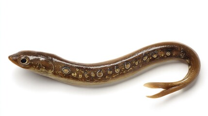 Close up of Small Brown Aquatic Creature on White Background