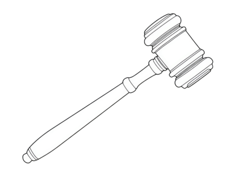 Black and white gavel