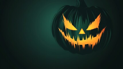 Fototapeta premium Spooky Halloween Jack-o-lantern Face.