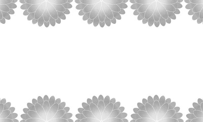 落ち着いたモノクロの菊フレーム背景　透過